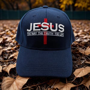 Kristen Jesus är vägen, sanningen och livet-keps. Jesus-keps. Jesus Kristus-keps. Religiös Jesus blå keps. Jesus älskar dig-keps. Kristen keps.