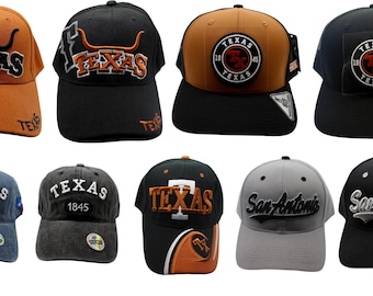 Texas Longhorn Embroidered Hat – Texas Baseball Cap –San Antonio Hat. Western Snapback – Unisex Rodeo Hat – Cowboy Cap (Sold Separately)