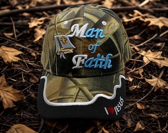 Christian Baseball Cap. Man of Faith Hat. Jesus Christ Hat. Religious Hat. Jesus Love Cap. Christian Hat. Camo Adjustable Hat. Jesus Hat