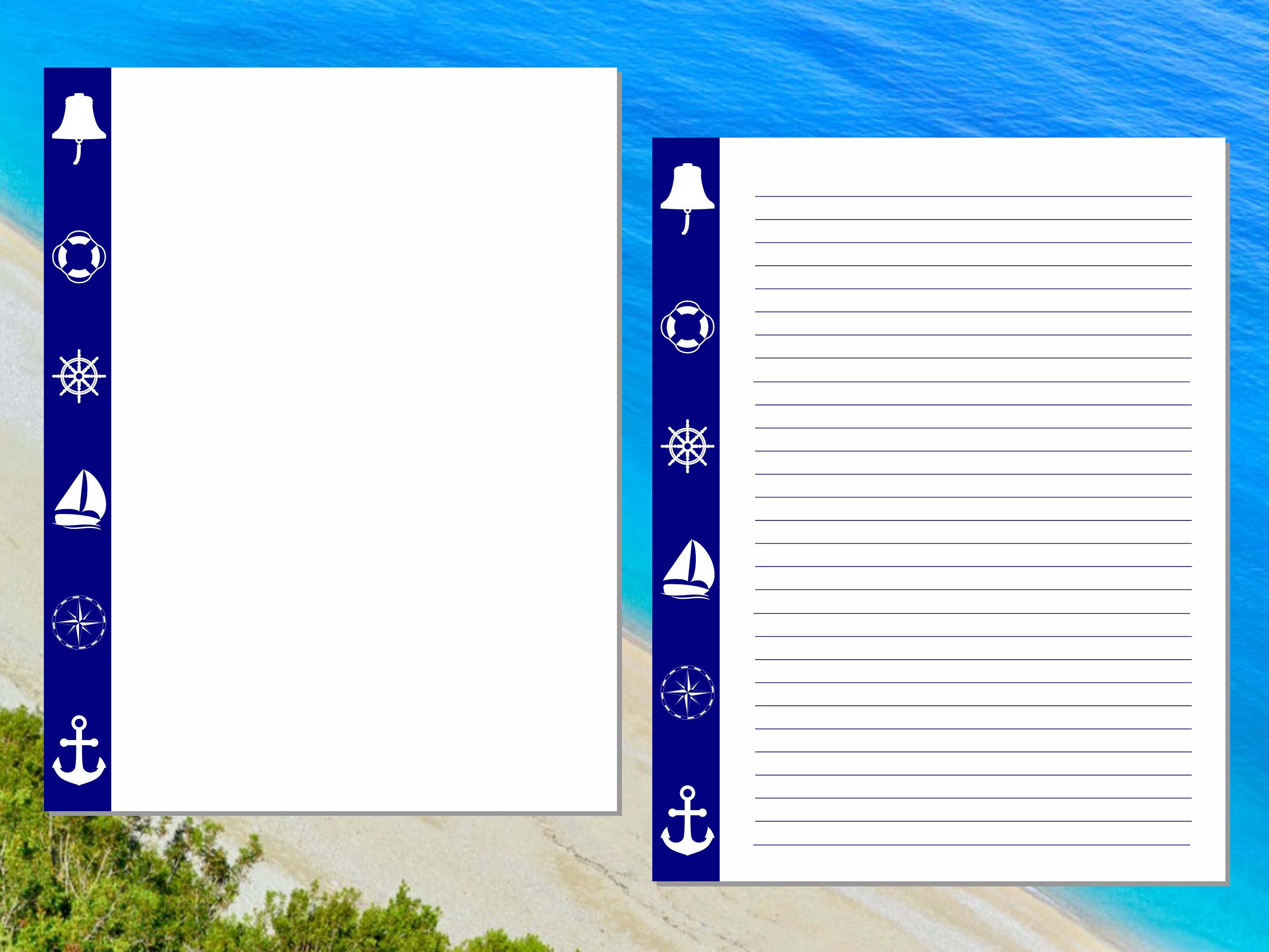 Nautical Letter Paper Symbols Printable 8.5 X 11 in and A4 - Etsy