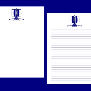 Papel para carta do navio Viking, imprimível, 8,5 x 11 pol. e A4, pautado e em branco, digital para download instantâneo