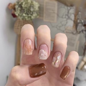 Apollo Mist, Reusable Press On Nails | False nails | Fake nails set | Coffin Oval Almond Stiletto Nails | Set of 24 nails