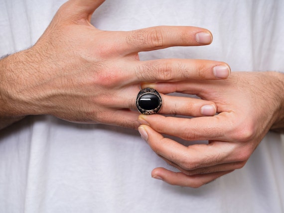 todayful GEM STONE RING オニキス（black）13号