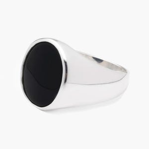 Handmade Black Onyx 925 Sterling Silver Ring - Bold Stone