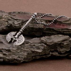Handmade Sterling Silver Viking Axe Pendant Necklace - Vintage Style