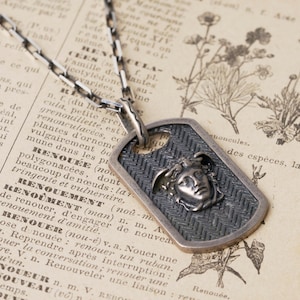 Handmade Sterling Silver Medusa Pendant Necklace: Greek Mythology Jewelry