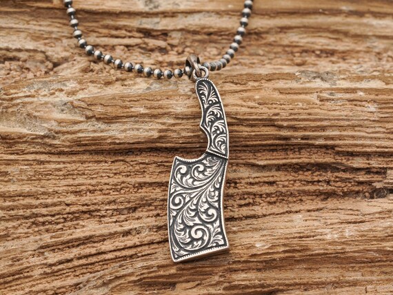 ネックレス・チョーカー BLENDOFF Cleaver Knife Necklace Silver 925 Cleaver Necklace - Cleaver Jewelry - Cleaver Gift - Knife