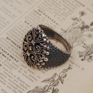 Handmade Engraved Ottoman Ring: 925 Sterling Silver Medieval Mens Jewelry