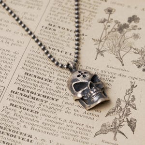 Handmade Sterling Silver Skull Pendant Necklace - Gothic Mens Jewelry