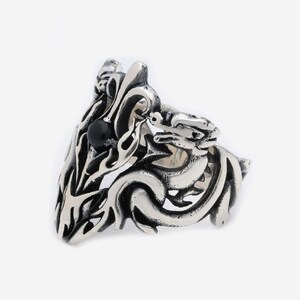 Handmade Sterling Silver Dragon Ring: Medieval Fantasy Jewelry