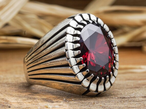 Genuine Natural Garnet Ring Oval Cut Wedding Ring Solid Sterling Silver  January Birthstone - Etsy