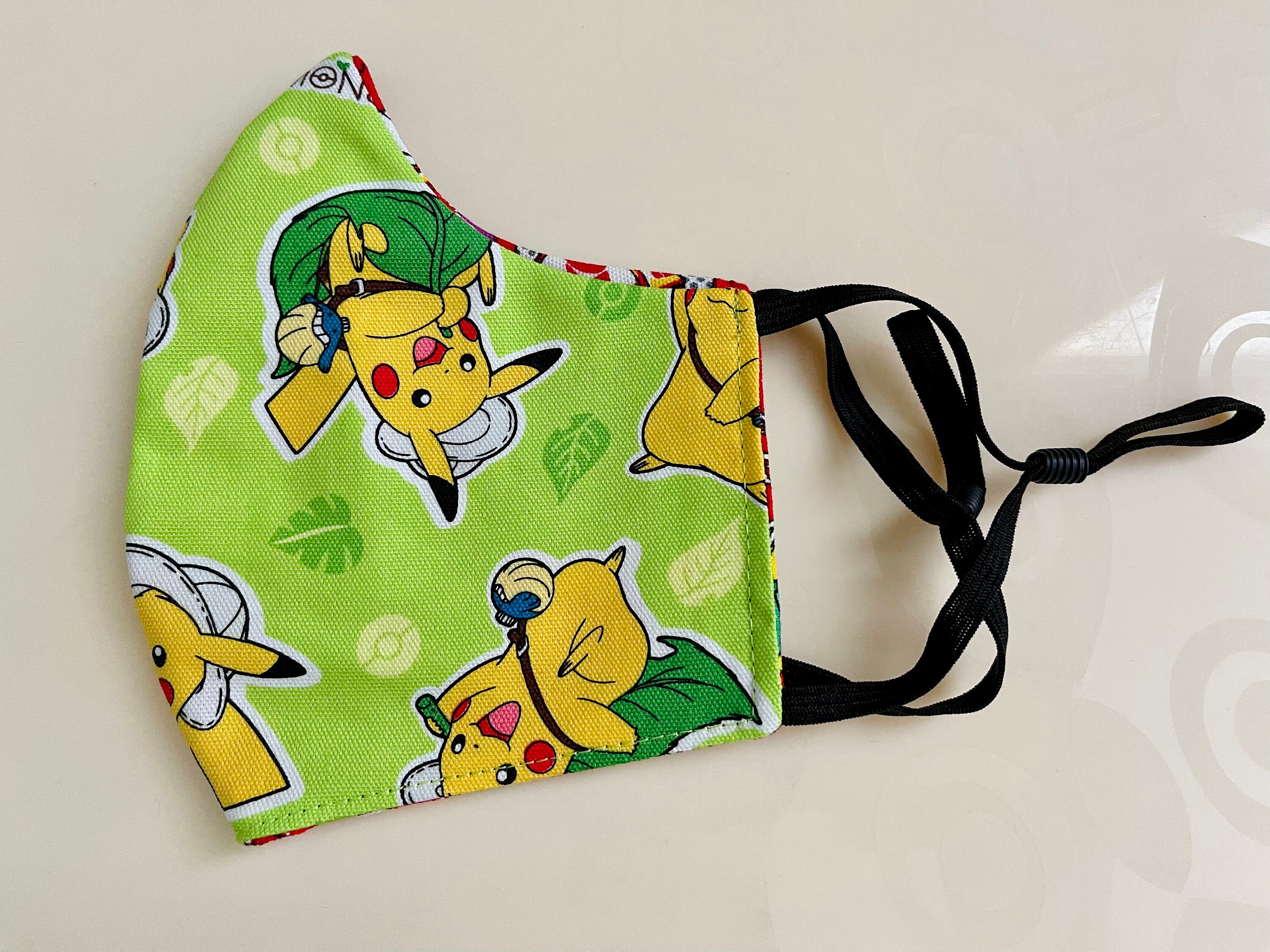 Pikachu Green Face Mask - Etsy