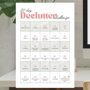 30-Day Declutter Challenge Printable – A4 PDF | Minimalist Home Organization Tracker | Digital Download