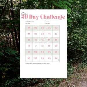 30-Day Challenge Printable A4 PDF – Habit Tracker, Goal Setting Planner, Minimalist Design, Instant Download