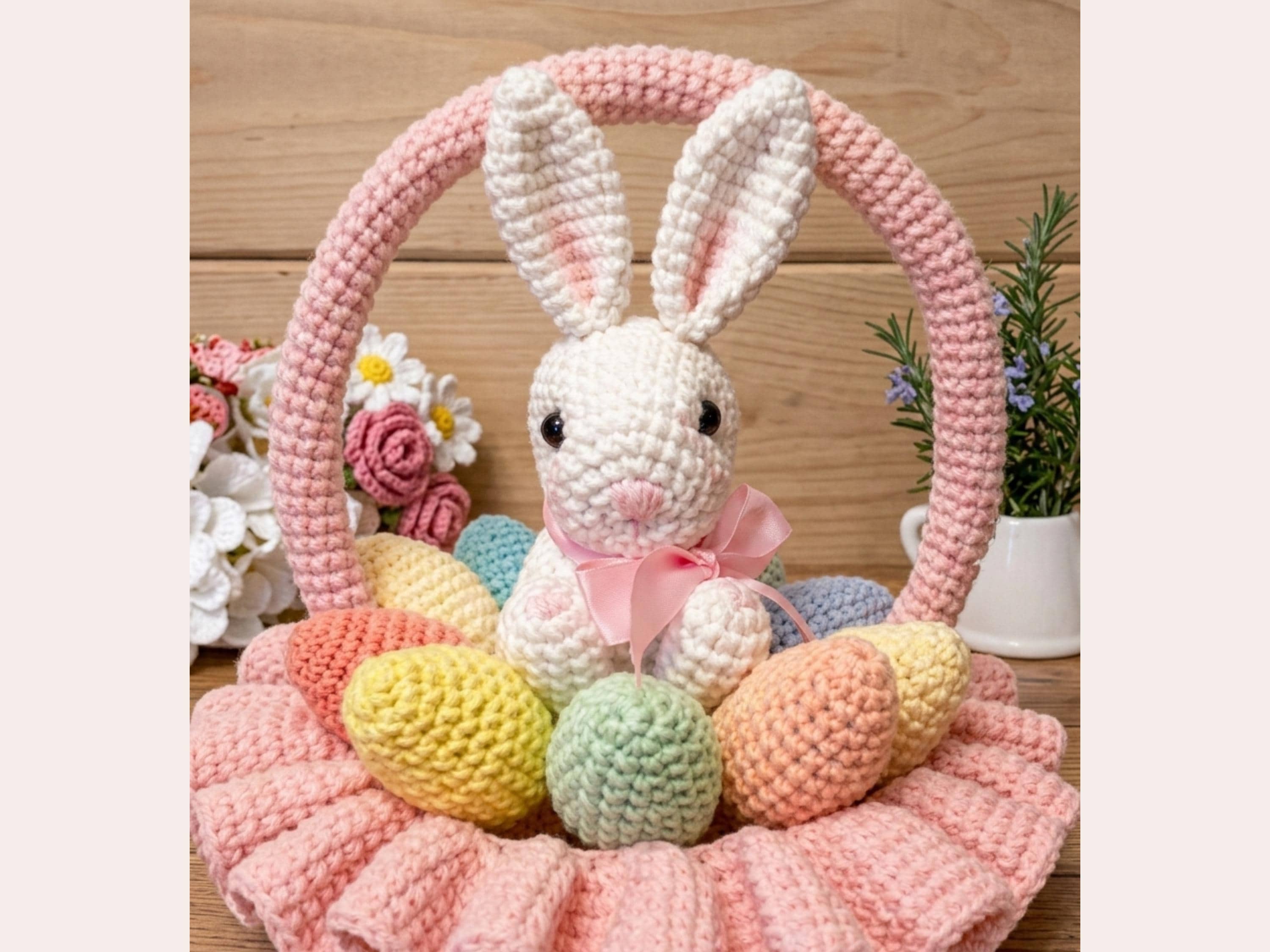 Easter Bunny/rabbit Crochet Pattern Amigurumi Basket With Eggs | Spring ...