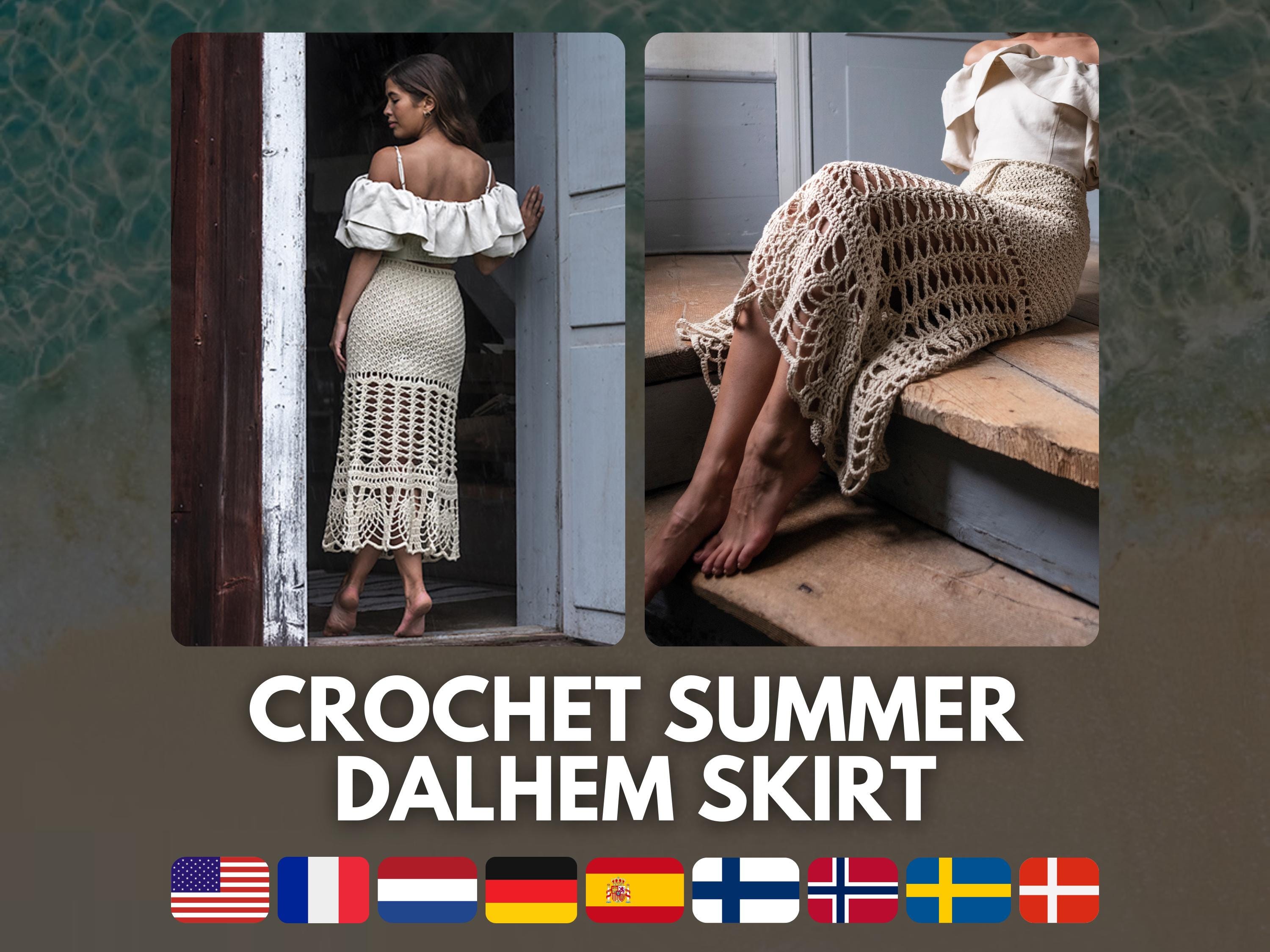 22 Maxi Skirt Crochet Patterns to Make for Summer, Festivals, and Beyond 18 Crochet Boho Summer Long Maxi Skirt Pattern Lace Dalhem