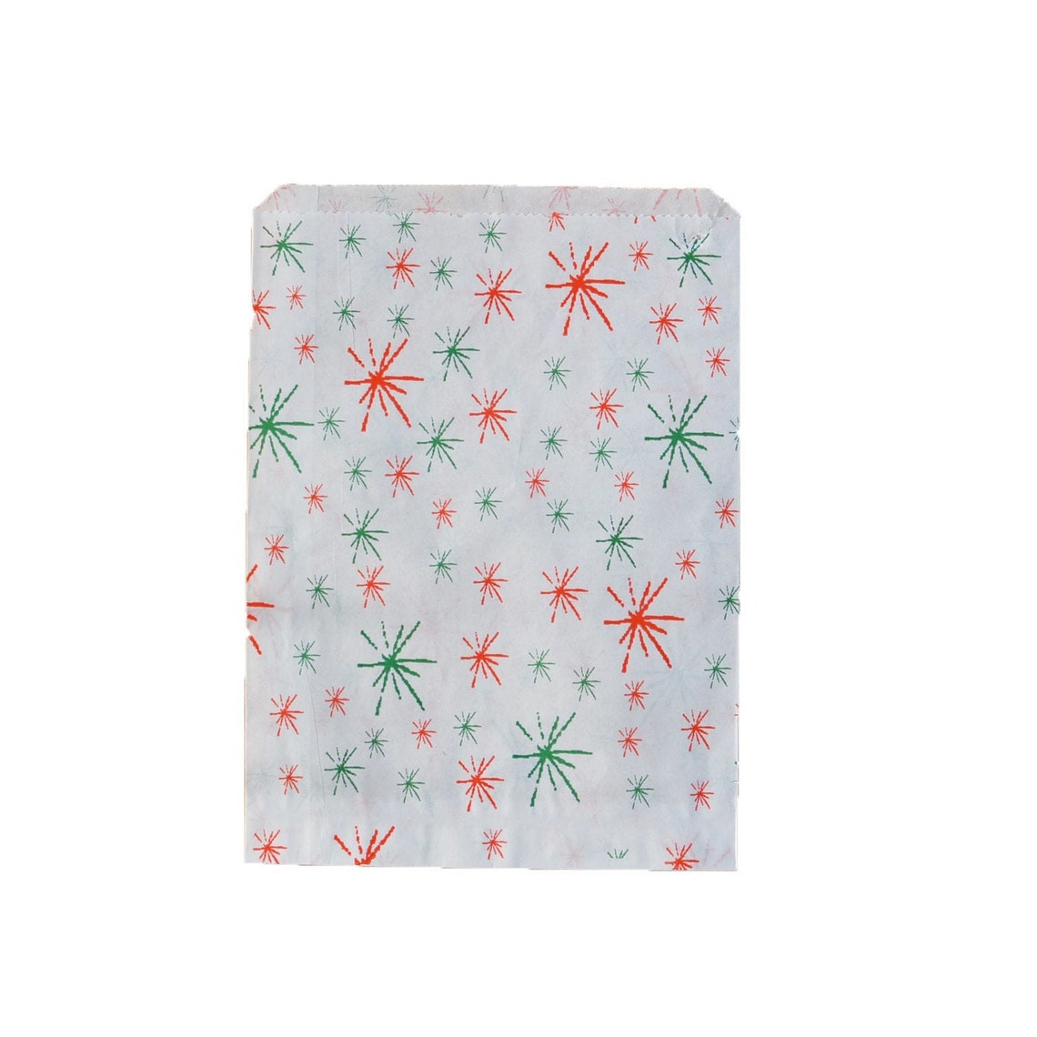 Red & Green Starburst Paper Bags Gifts Crafts Food Etsy