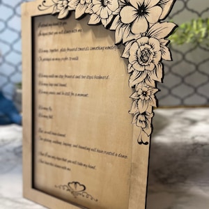 Digital file picture frame corner flower frame Laser cut photo frame