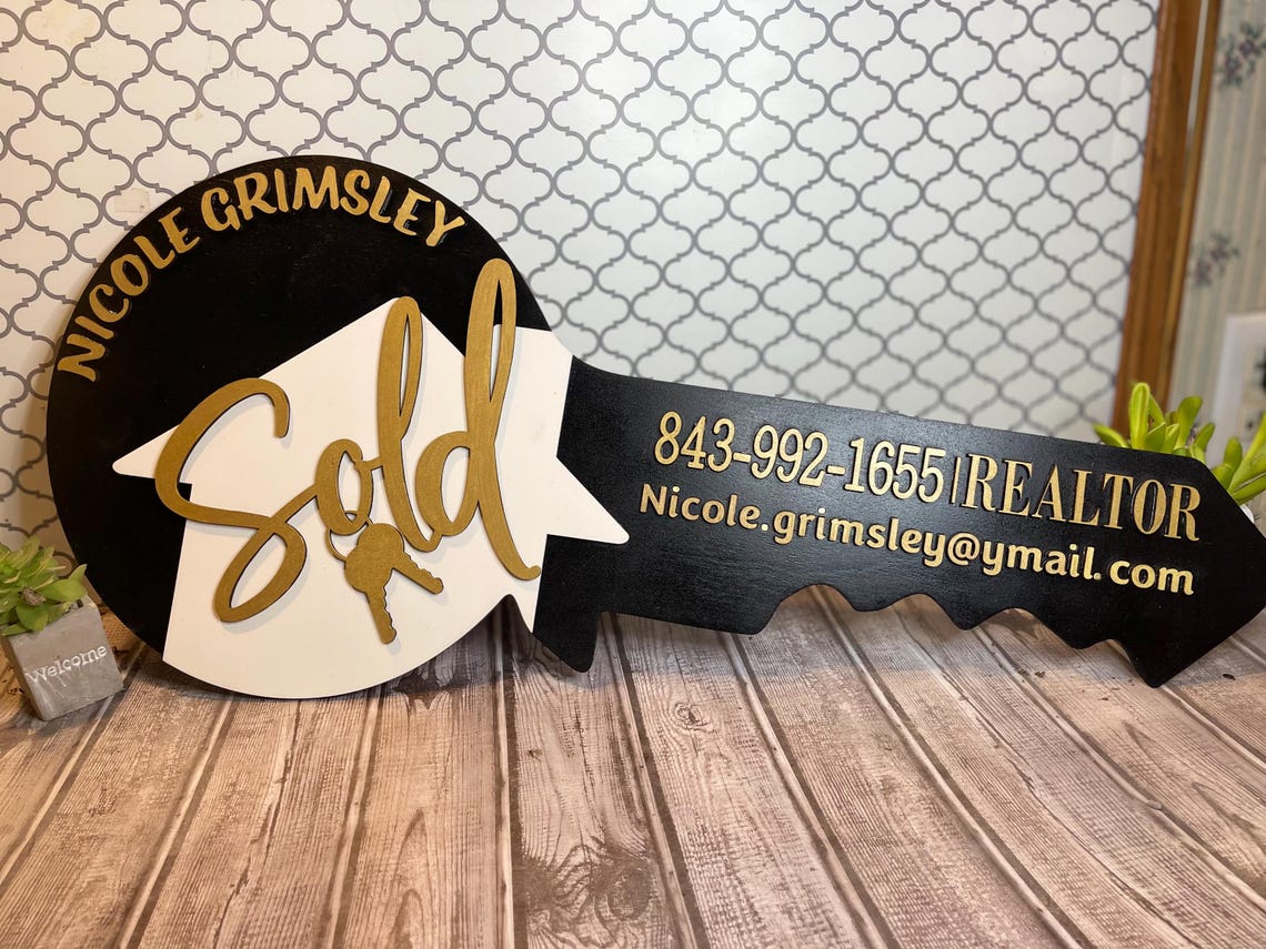 Sold Key Sign Vector Realtor SOLD Key Sign Laser Cut File (digital Download) - Etsy