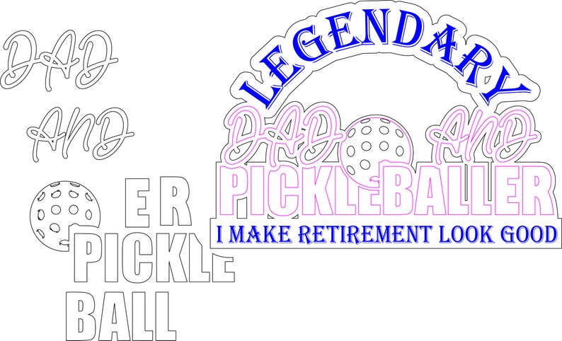 Pickleball Cursive Pickle Baller Dad Laser Cut Sign Father's Day Retirement Gift - Etsy