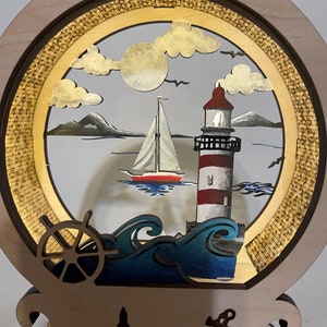 Digital file Snowglobe Lighthouse snowglobe laser cut file laser cut snow globe