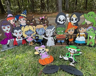 Paquete de 9 soportes para dulces de Halloween cortados con láser.