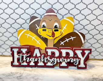 Football Turkey Thanksgiving Centerpiece (Digital File)