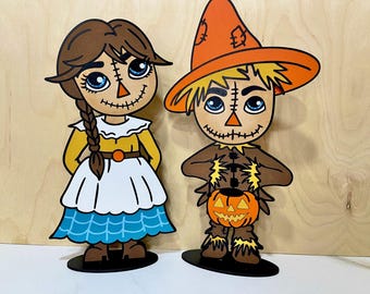 Zestaw Stracha na Wróble, Stojak na Halloween, Wycinany laserowo Dekoracja na Halloween