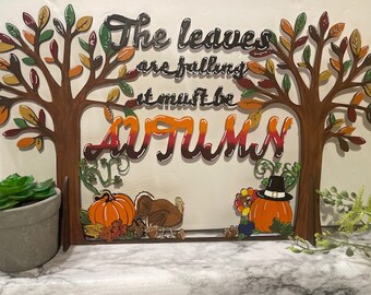 Digital file Autumn stand seasonal deco Fall files laser cut files