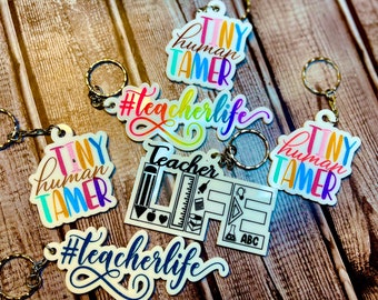 Teacher Key Chain Laser Cut File: 3 Designs (Digital Download)