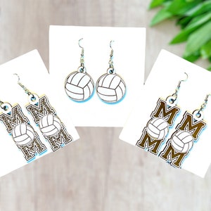 Sports earrings Volleyball earrings Laser Cut file Digital Print Earring