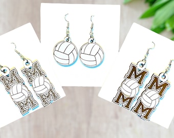 Sports earrings Volleyball earrings Laser Cut file Digital Print Earring