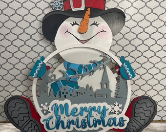 Laser Cut Snowman Christmas Stand: Digital File
