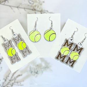 Sports earrings Baseball/Softball earrings Laser Cut file Digital Print Earring