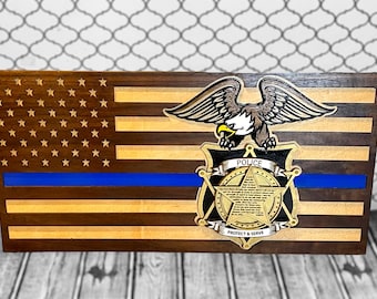 Police Flag Laser Cut File: Multi-Layered Design (Digital Download)