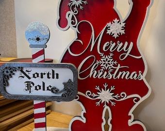 Digital file Santa stand North pole Santa christmas deco
