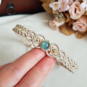 Customizable Bohemian Macrame Choker With Healing Stones,Woven Lace Boho Choker,Birthstone Choker,Adjustable Macrame Necklace,Hippie Jewelry