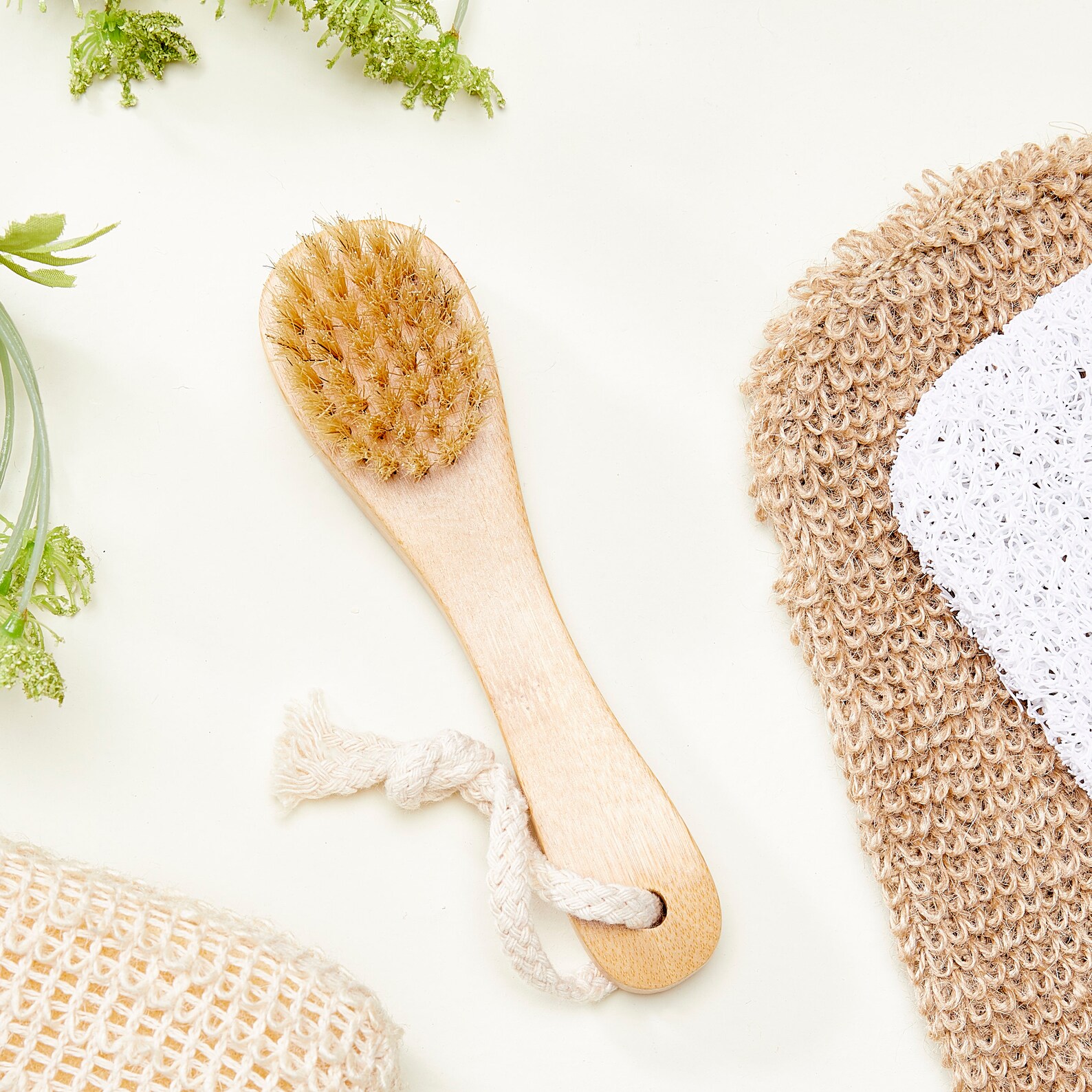 Exfoliating Face Brush Natural Fibers Bamboo Exfoliator Facial Etsy