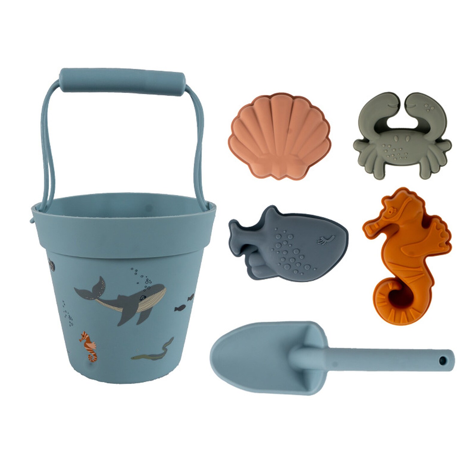 Silicone beach bucket children's toy shovel seaside Etsy