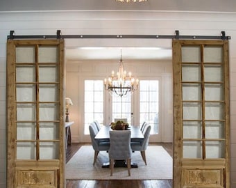 Antique Whitewashed French Door,  Double - Single Door, Sliding or Hinge Doors, Vintage Door, Custom Built Interior Exterior Door,Wood Panel