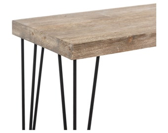 Solid Wood Bar Table with Hairpin Legs: Handmade Sofa Bar