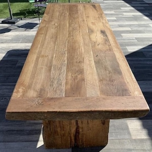 Rustic Solid Wood Dining Table, Handmade Farmhouse Table, Natural Wood Farmhouse Style, Custom Sizes Available, Handcrafted Vintage Table