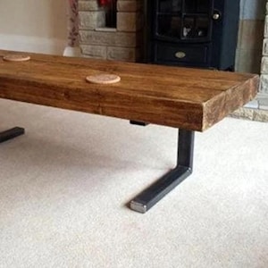 Rustic Solid Coffee Table,  Live Edge Coffee Table, Mid Century Modern Coffee Table, Farmhouse Furniture, Handmade Solid Wood Coffee Table