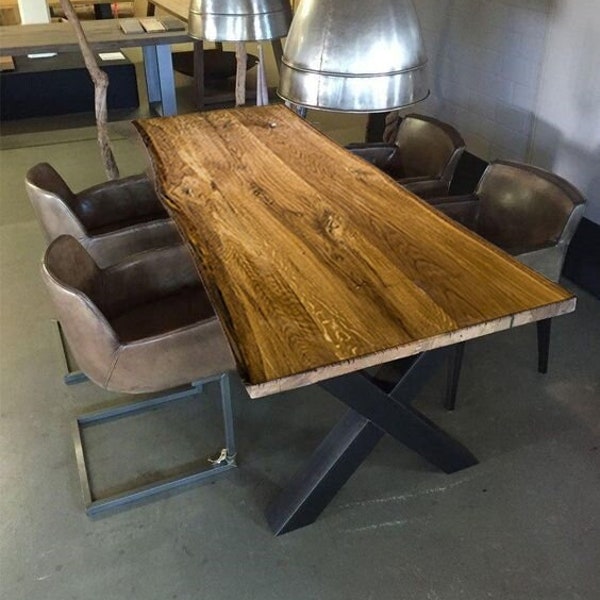 Custom Size Live Edge Dining Table, Live Edge Farmhouse Table, Rustic Wooden Table, Handcrafted Wood Dining Table, Solid Wood Table