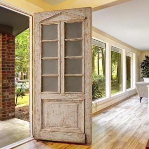 Handcrafted Glass French Doors, Custom Size Doors, Antique Entry Door, Hinged or Barn Doors, Rustic Farmhouse Door, Fully Finished Doors