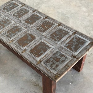 Antique Vintage Coffee Table, Light Grey Shabby Finish Coffee Table,Rustic Farmhouse Coffee Table,White Wooden Coffee Table,Wooden Leg Table