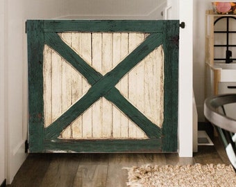 Puerta de madera maciza personalizada para bebés y perros: estilo rústico de puerta de granero