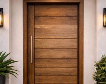 Modern Farmhouse Entry Door | Solid Wood Rustic Front Door | Custom Exterior - Interior | Contemporary