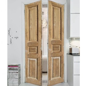 Custom Size Solid Wood Rustic Door, Handcrafted Vintage Hinged Door, Sliding Barn Door, Decorative Entry Door, Mid-Century Inspired Door