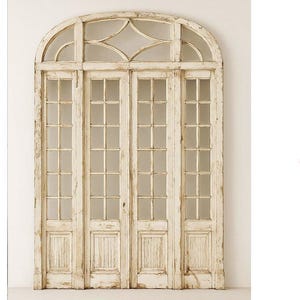 Puertas antiguas, puertas de entrada de madera, puertas antiguas de tamaño personalizado, puertas rústicas francesas, puertas de madera hechas a medida, panel elevado doble de cuatro paneles